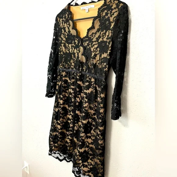 max studio black lace dress Women's Black, Lay Down Collar, Long Sleeve Dress Shirt main image 1